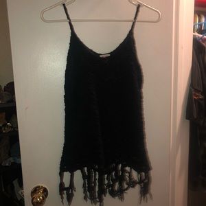 Black Crochet Tank Top